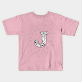 'J' Intricate Pattern Kids T-Shirt